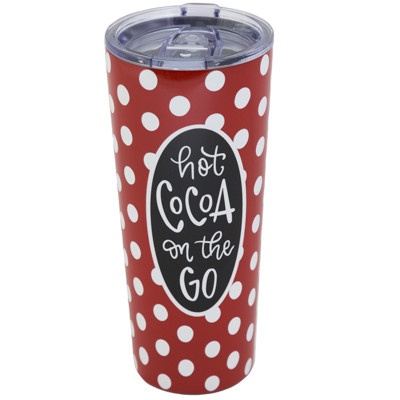 TUMBLER W/LID 22OZ HOT COCOA TO GO INSULATED STAINLESS STEEL