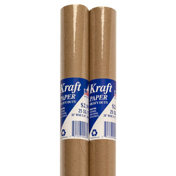 KRAFT PAPER HEAVY DUTY $2.99 30" WIDE X10' LONG 25 SQ FT MADE IN USA KRAFT PAPER HEAVY DUTY $2.99 30" WIDE X10' LONG 25 SQ FT MADE IN USA