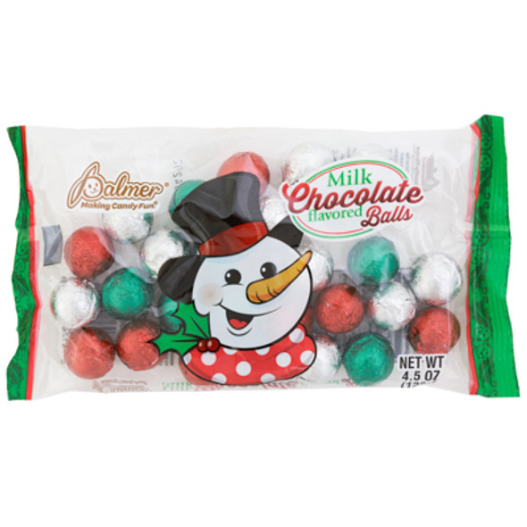 CHRISTMAS CANDY MILK CHOCOLATE FLAVORED BALLS 4.5 OZ BAG IN COUNTER DISPLAY CHRISTMAS CANDY MILK CHOCOLATE FLAVORED BALLS 4.5 OZ BAG IN COUNTER DISPLAY