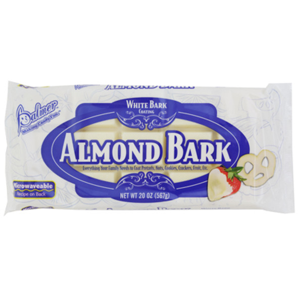 CHRISTMAS CANDY ALMOND BARK BAR WHITE CHOCOLATE FLAVOR 20 OZ IN COUNTER DISPLAY