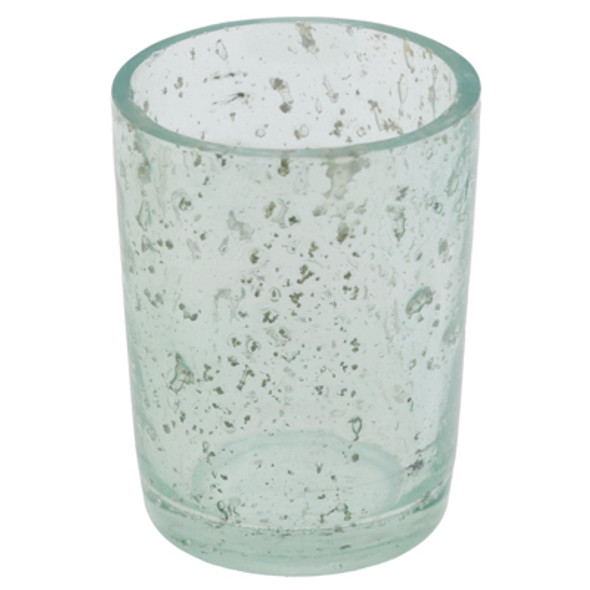 CANDLE HOLDER TEALIGHT MINERAL GLASS GREEN 2X2.75 (1.20) CANDLE HOLDER TEALIGHT MINERAL GLASS GREEN 2X2.75 (1.20)
