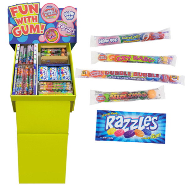 FUN WITH GUM 168CT 5 ASSORTED FLOOR DISPLAY