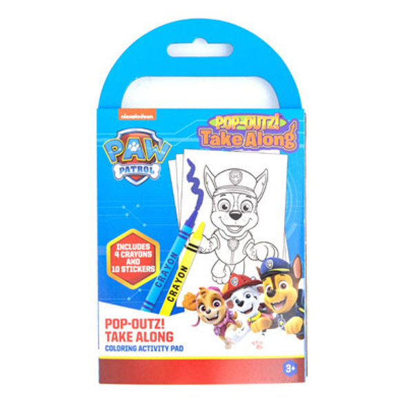 TAKE ALONG PAW PATROL COLOR BOOK, CRAYONS & STICKERS