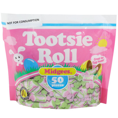EASTER CANDY TOOTSIE ROLL MIDGEES 12OZ BAG COUNTER DISPLAY