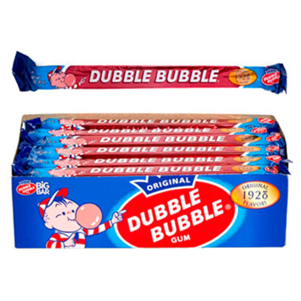 DUBBLE BUBBLE BUBBLE GUM BIG BAR 24-CT 3-OZ COUNTER DISPLAY DUBBLE BUBBLE BUBBLE GUM BIG BAR 24-CT 3-OZ COUNTER DISPLAY
