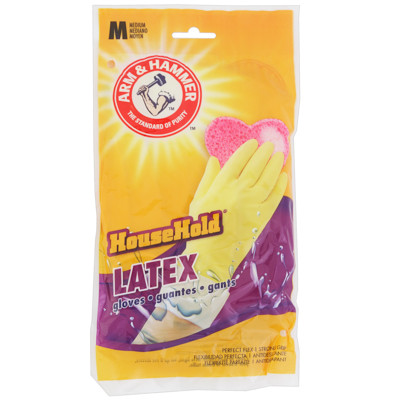 GLOVES ARM & HAMMER MEDIUM HOUSEHOLD LATEX