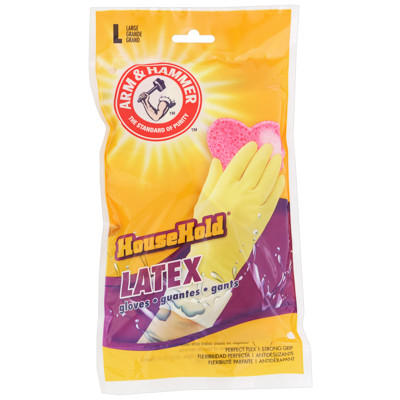 GLOVES ARM & HAMMER LARGE HOUSEHOLD LATEX
