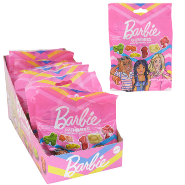 BARBIE GUMMIES 3.5 OZ PEG BAG IN 12PC COUNTER DISPLAY BARBIE GUMMIES 3.5 OZ PEG BAG IN 12PC COUNTER DISPLAY