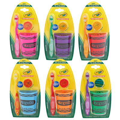 TOOTHBRUSH GIFT SET CRAYOLA 3PC SET TOOTHBRUSH, CUP, CAP