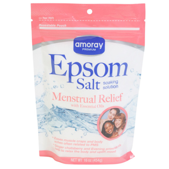 EPSOM SALT 16OZ MENSTRUAL RELIEF W/ESSENTIAL OIL AMORAY