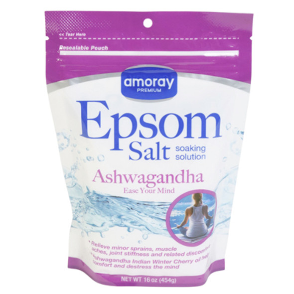 EPSOM SALT 16OZ ASHWAGANDHA EASE YOUR MIND AMORAY