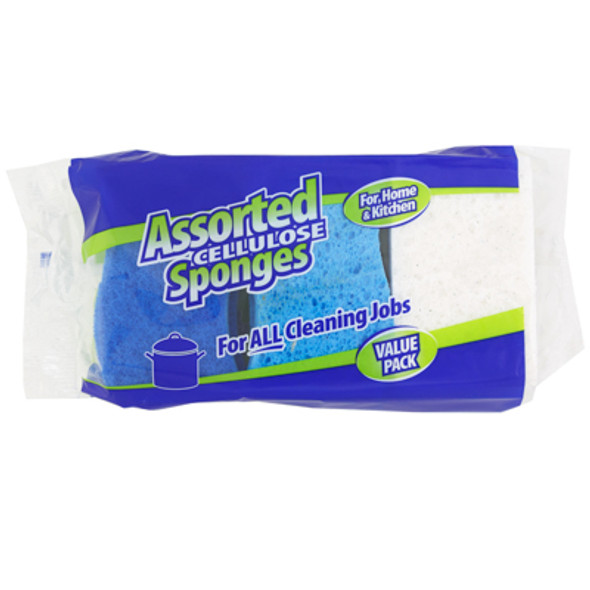 SCRUBBING SPONGES 6PK ASSORTED