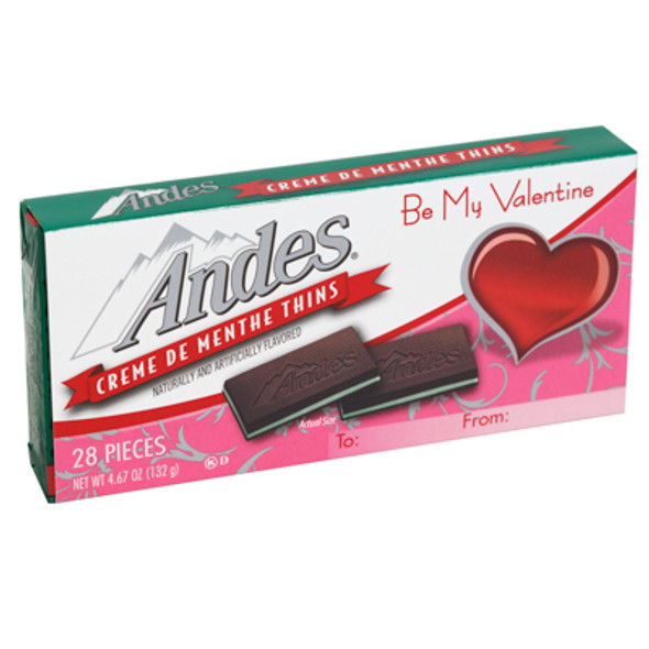 ANDES CREME DE MENTHE THINS VALENTINE CARD SLEEVE 4.67 OZ