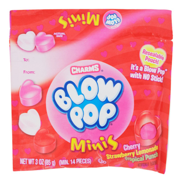 CHARMS BLOW POPS MINIS VALENTINE POUCH 3.0 OZ CHARMS BLOW POPS MINIS VALENTINE POUCH 3.0 OZ