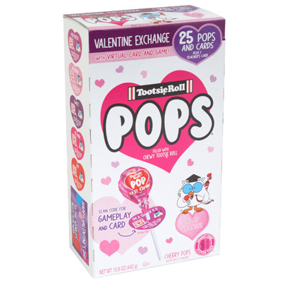TOOTSIE POPS VALENTINE EXCHANGE 15.6 OZ BOX DISPLAY READY CASE