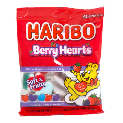 HARIBO BERRY HEARTS 3.1 OZ COUNTER DISPLAY