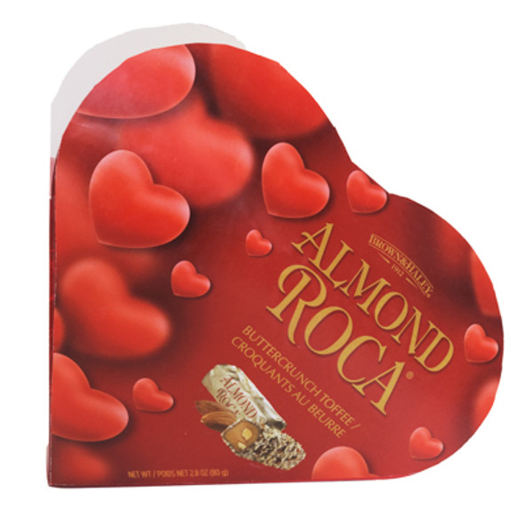ALMOND ROCA VALENTINE HEART BOX 2.8 OZ COUNTER DISPLAY