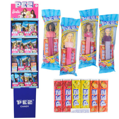 PEZ BARBIE ASSORTMENT 108PC 84 DISPENSERS 24 6PK CANDY