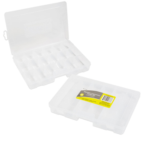 COMPARTMENT STORAGE BOX ADJUSTABLE DIVIDERS 7X11IN HOUSEWARE LABEL
