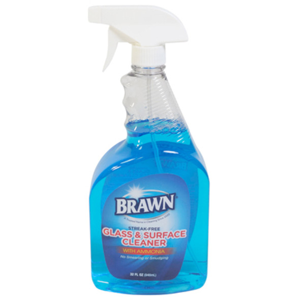 CLEANER GLASS & SURFACE W/AMMONIA 32OZ TRIGGER BRAWN