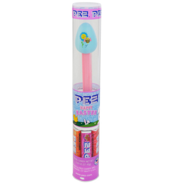 PEZ EASTER TUBES 6 ASSORTED DISPENSERS WITH 7 ROLLS CANDY IN COUNTER DISPLAY