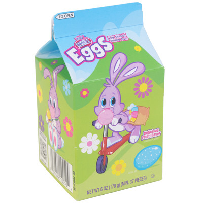 DUBBLE BUBBLE GUM EGGS EASTER MILK CARTON 6 OZ COUNTER DISPLAY