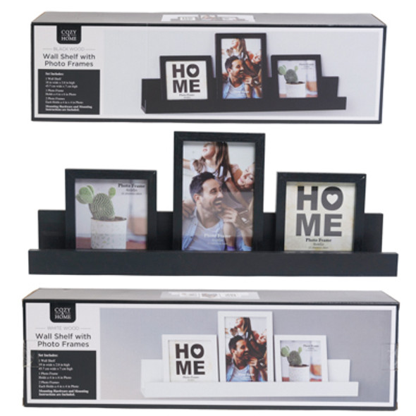 FRAME SET MDF 3PC W/18IN DISPLAY LEDGE 2AST BLK/WHITE 2EA 4X4 1 EA 4X6 FRAME