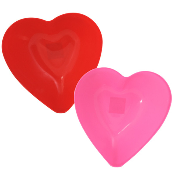 BOWL HEART SHAPED RED & PINK 10.25 X 9.75 X 3.75IN / STICKER LABEL