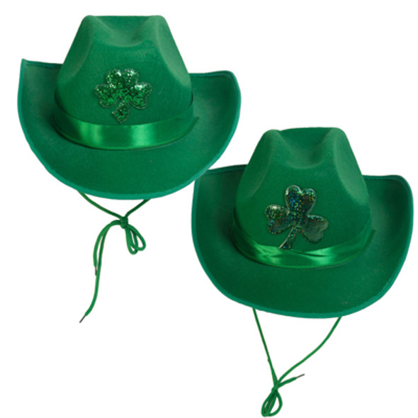 HAT ST PATRICK COWBOY W/SHAMROCK EMBLEM ADULT SIZE HT/JHOOK HAT ST PATRICK COWBOY W/SHAMROCK EMBLEM ADULT SIZE HT/JHOOK