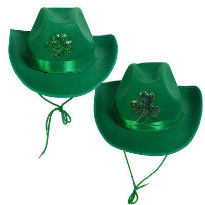 HAT ST PATRICK COWBOY W/SHAMROCK EMBLEM ADULT SIZE HT/JHOOK