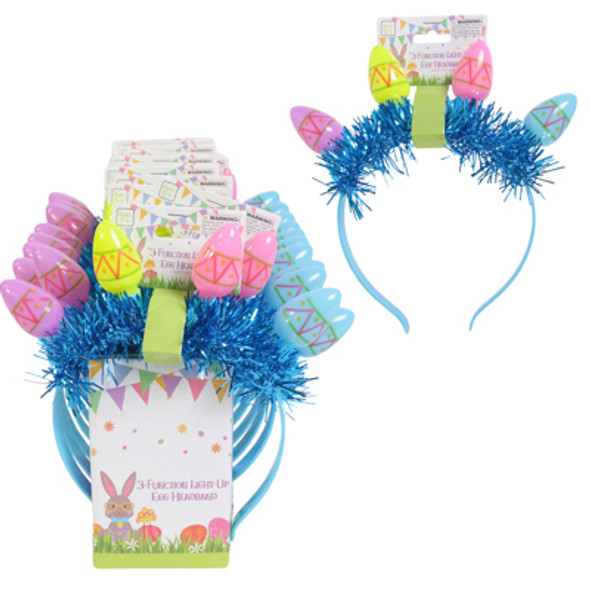 EGG LIGHT UP HEADBAND W/ PRNTD EGG/TINSEL TRIM 3 FUNCTION LED ON 12PC PDQ 2ASST EGG LIGHT UP HEADBAND W/ PRNTD EGG/TINSEL TRIM 3 FUNCTION LED ON 12PC PDQ 2ASST