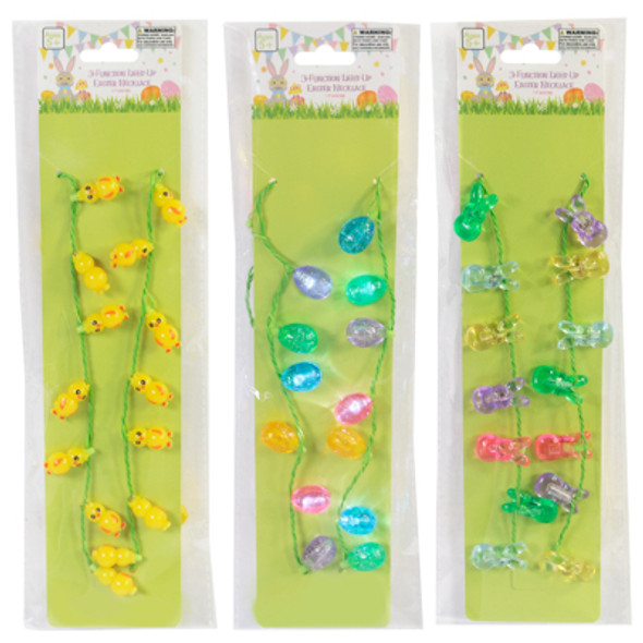 EASTER 8 LED 3  FUNCTION NECKLACE 18IN L PB/INSERT EASTER 8 LED 3  FUNCTION NECKLACE 18IN L PB/INSERT