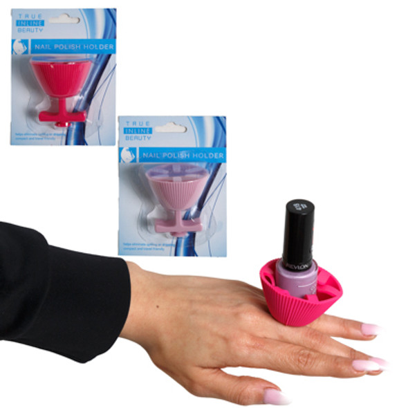 NAIL POLISH HOLDER RING SILICONE PREVENTS SPILLS HBA BLC