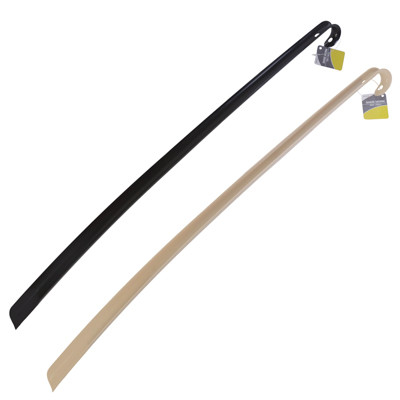 BOOT/SHOE HORN 30IN L PLASTIC 2 ASST COLORS TAN/BLK HOUSEWARES HT