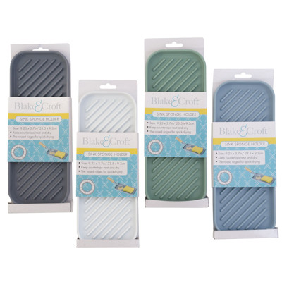 SINK SPONGE HOLDER TPR 4 ASST COLORS 9.25 X 3.75IN SLEEVE CARD