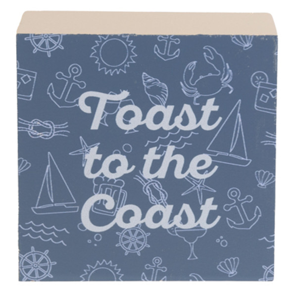 BLOCK SIGN 4X4 TOAST TO THE COAST MDF WOOD BLOCK SIGN 4X4 TOAST TO THE COAST MDF WOOD