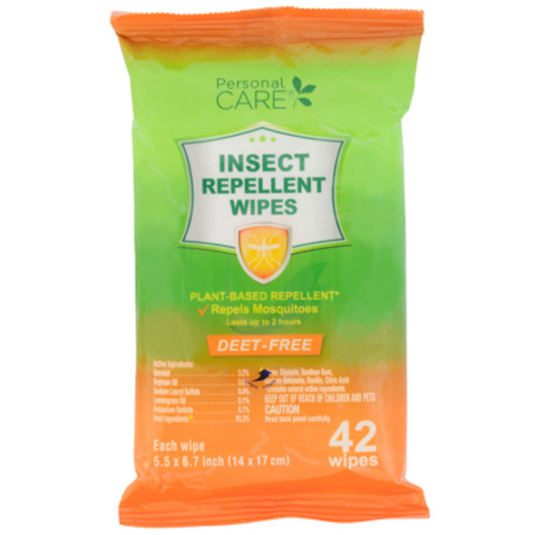 INSECT REPELLENT WIPES 42CT PLANT BASED PERSONAL CARE