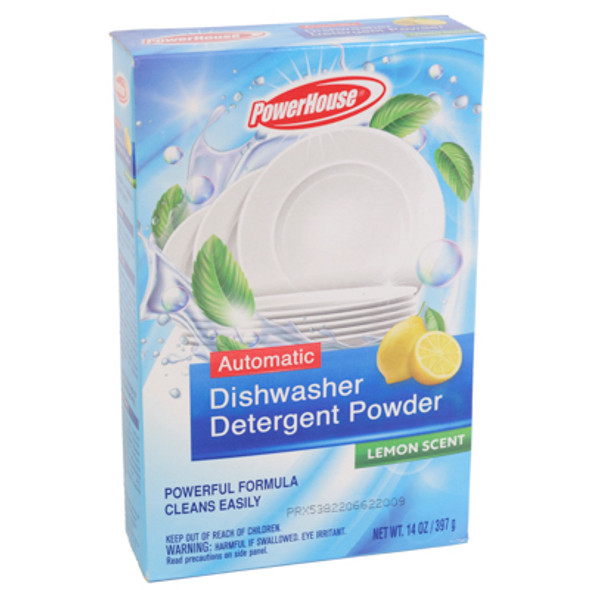 DISHWASHER DETERGENT POWDER 14OZ BOXED LEMON SCENT POWERHOUSE DISHWASHER DETERGENT POWDER 14OZ BOXED LEMON SCENT POWERHOUSE