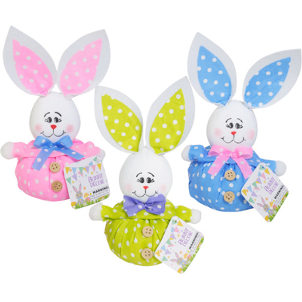 EASTER BUNNY TABLETOP SITTERS WEIGHTED BOTTOMS 3AST 7.48 X 3.7 IN EASTER / HT
