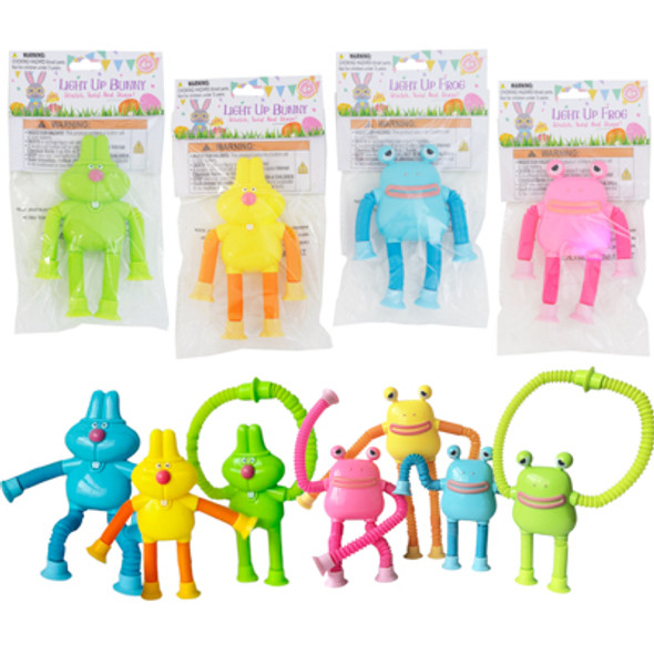 BUNNY/ FROG LIGHT UP W/COIL STRETCH LIMBS 8 ASST/ PBH