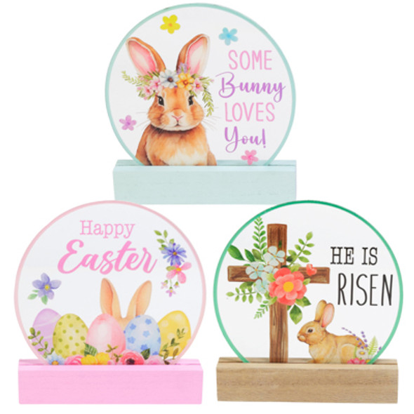 EASTER TABLE DECOR GLOBE PLASTIC WINDOW WELCOME 3AST/ MDF LABEL EASTER TABLE DECOR GLOBE PLASTIC WINDOW WELCOME 3AST/ MDF LABEL