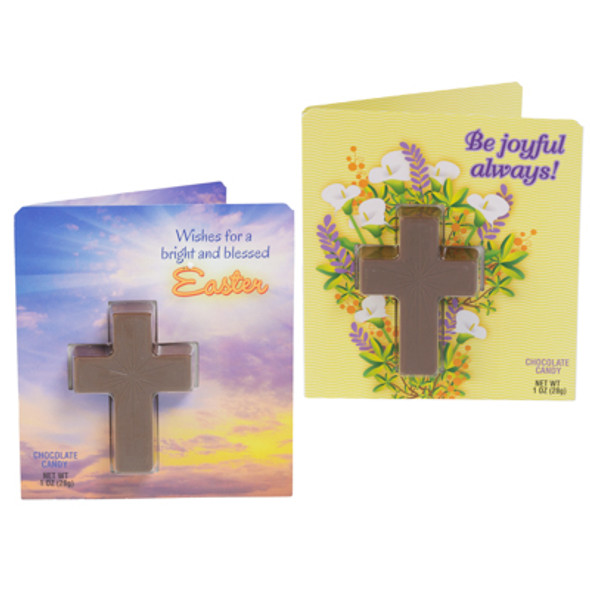 INSPIRATIONAL CROSS EASTER CANDY MILK CHOCOLATE FLAVOR IN COUNTER DISPLAY