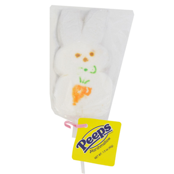 PEEPS GIANT WHITE AND PINK MARSHMALLOW POP 1.88 OZ IN COUNTER DISPLAY