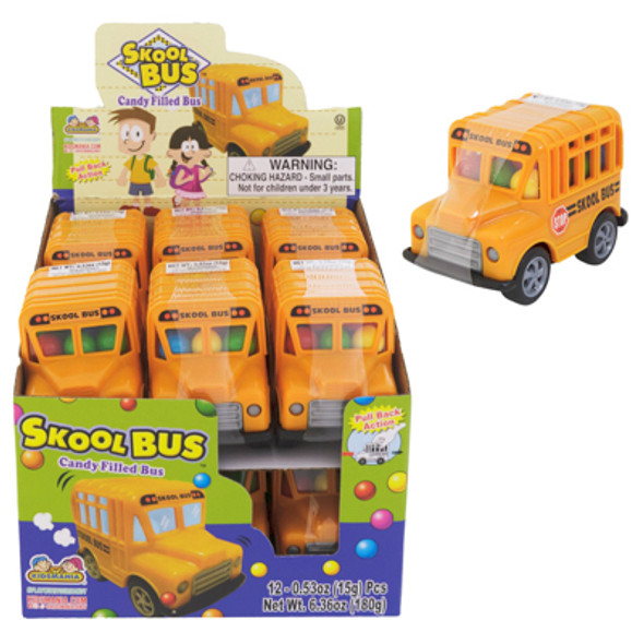 CANDY FILLED SKOOL BUS 12PC COUNTER DISPLAY