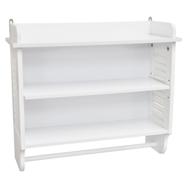 RTA NANTUCKET WALL SHELF WHITE 23.75X8X20 BROWN BOX W/COLOR PICTURE RTA NANTUCKET WALL SHELF WHITE 23.75X8X20 BROWN BOX W/COLOR PICTURE