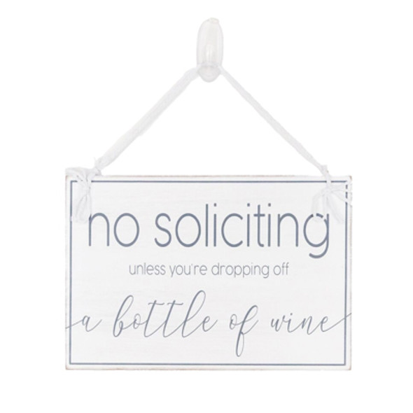 WALL DECOR 11X7.5 NO SOLICITATING WHITE/GRAY WOOD (5.00) WALL DECOR 11X7.5 NO SOLICITATING WHITE/GRAY WOOD (5.00)