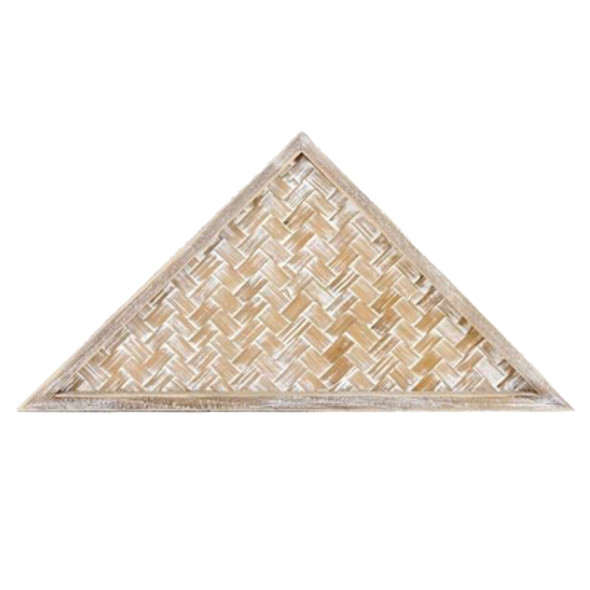 WALL DECOR 20X.75X10 TRIANGLE TRAY BROWN/NEUTRAL BAMBOO/WOOD (21.00)