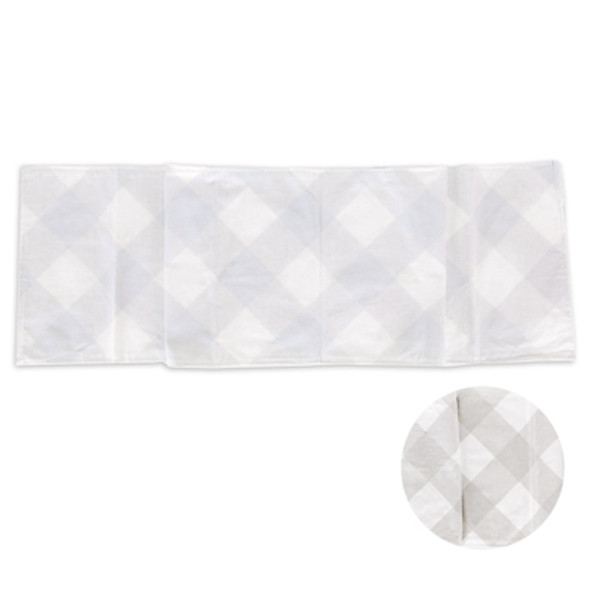 TABLE RUNNER 65X15 CHECKER DOUBLE SIDED BLUE/GRAY (23.00)