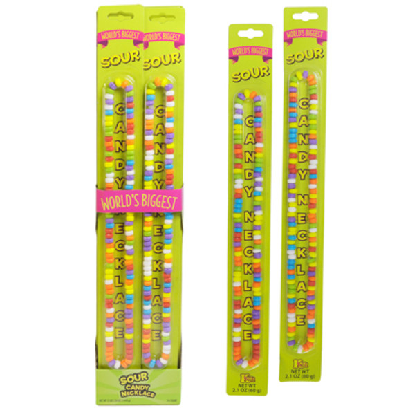 WORLDS BIGGEST SOUR NECKLACE 2.12OZ 6X24CT COUNTER DISPLAY WORLDS BIGGEST SOUR NECKLACE 2.12OZ 6X24CT COUNTER DISPLAY