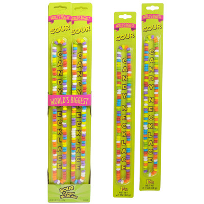 WORLDS BIGGEST SOUR NECKLACE 2.12OZ 6X24CT COUNTER DISPLAY
